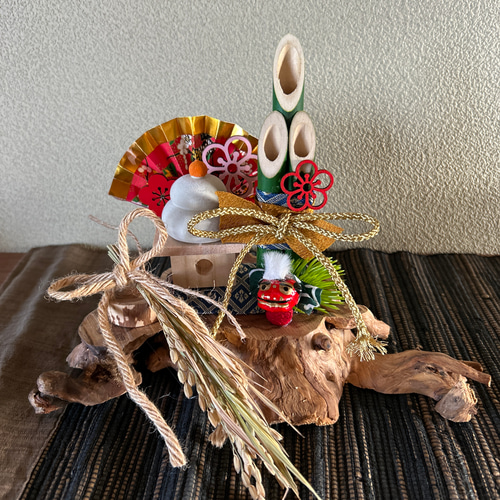 お正月飾り 鏡餅 扇 門松 稲穂 獅子舞 しめ縄・しめ飾り makki 通販