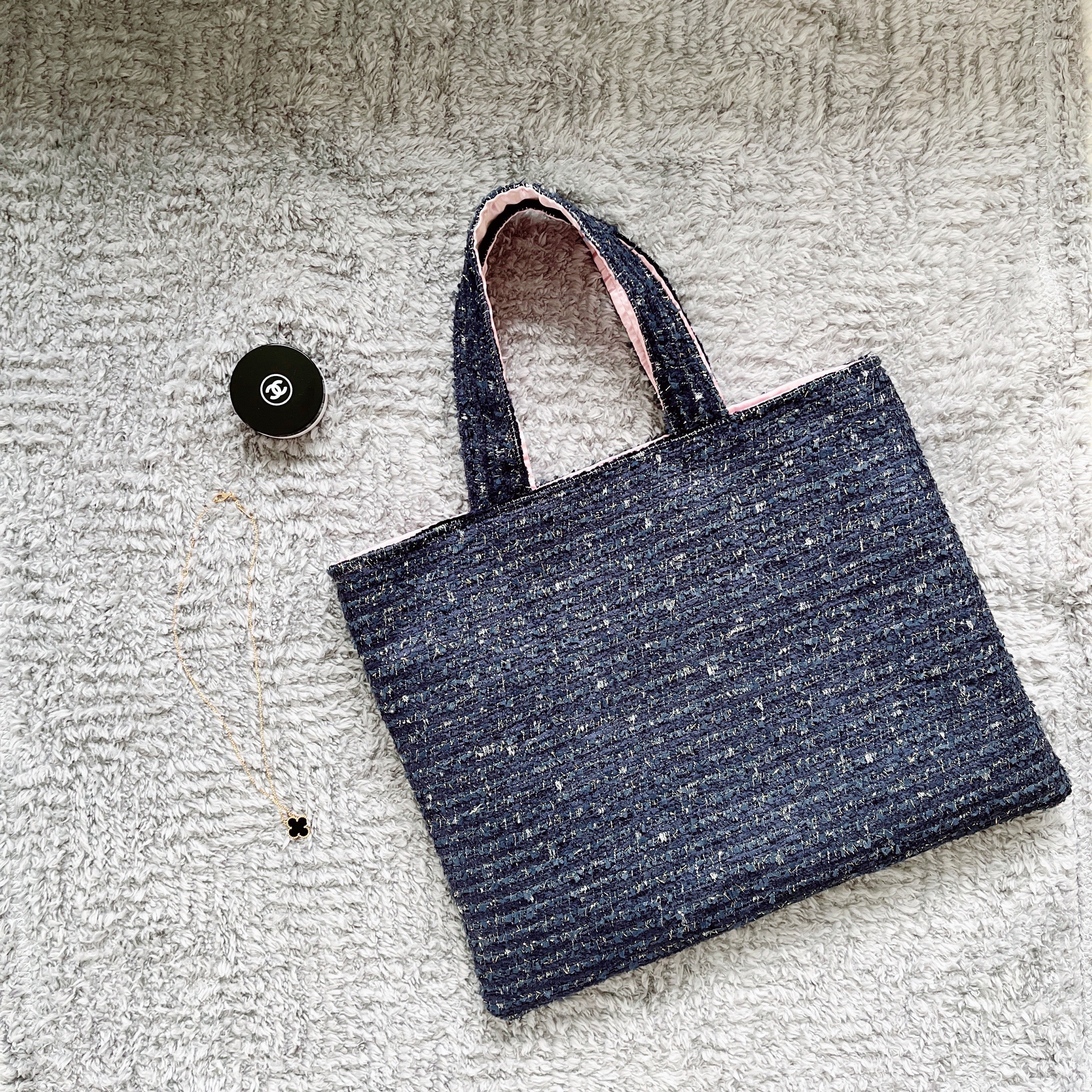 尾州ツイード・リボンツイードトートバッグhandmade