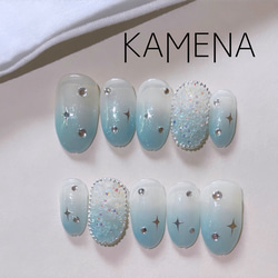 ネイルチップ ニュアンスネイル ワンホンネイル 韓国ネイル リボン