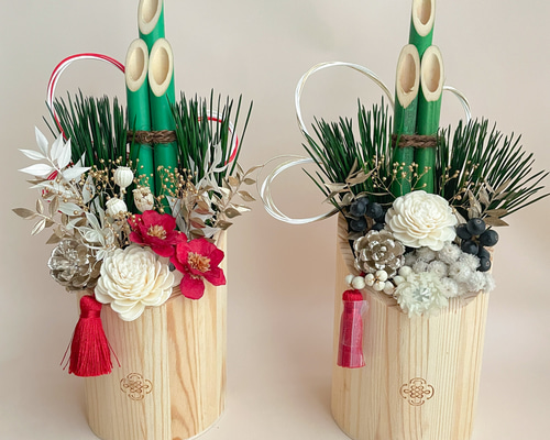 お正月飾り　豪華特大門松89(正絹帯使用) 門松飾り（特大） - フタバ装飾