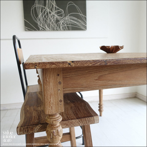 チーク無垢材 ヴィンテージテーブルAntika/K ダイニングテーブル 什器