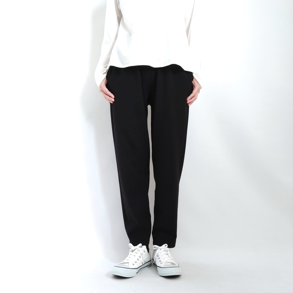 【期間限定送料無料!】再販 × 30！ 裏起毛あったか素材のなんでもないパンツ  やわらかな落ち感  黒 7枚目の画像