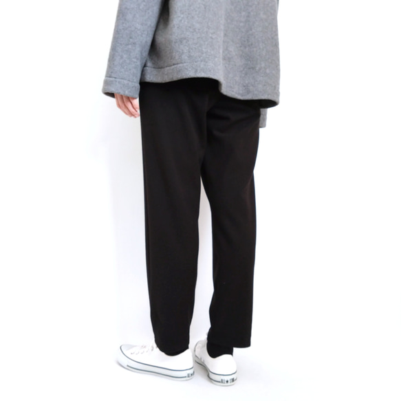 【期間限定送料無料!】再販 × 30！ 裏起毛あったか素材のなんでもないパンツ  やわらかな落ち感  黒 5枚目の画像