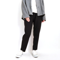 【期間限定送料無料!】再販 × 30！ 裏起毛あったか素材のなんでもないパンツ  やわらかな落ち感  黒 4枚目の画像