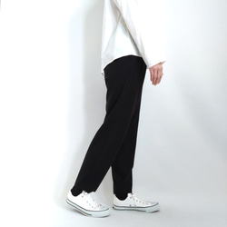 【期間限定送料無料!】再販 × 30！ 裏起毛あったか素材のなんでもないパンツ  やわらかな落ち感  黒 8枚目の画像