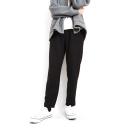 【期間限定送料無料!】再販 × 30！ 裏起毛あったか素材のなんでもないパンツ  やわらかな落ち感  黒 2枚目の画像