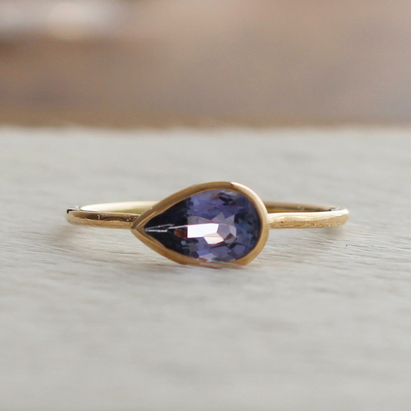 タンザナイト＜ペアシェイプ＞のリング（K10）【13号】 指輪・リング