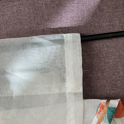 1980円→1500円 レビュー特典 幅108cm × 丈106cm カフェカーテン カラフル葉 刺繍 シンプル 5枚目の画像