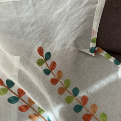 1980円→1500円 レビュー特典 幅108cm × 丈106cm カフェカーテン カラフル葉 刺繍 シンプル 6枚目の画像