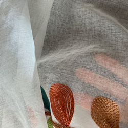 1980円→1500円 レビュー特典 幅108cm × 丈106cm カフェカーテン カラフル葉 刺繍 シンプル 7枚目の画像