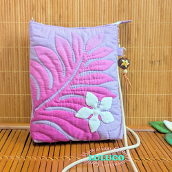 ハワイアンキルト バッグチャームポーチ ☆ ホヌ ストラップポーチ