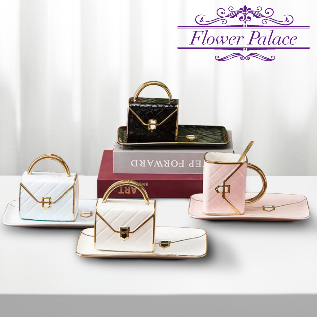 コーヒーカップ ソーサー セット プレート バッグ ハンドバッグ スイーツ プレゼント ギフト 食器 マグカップ