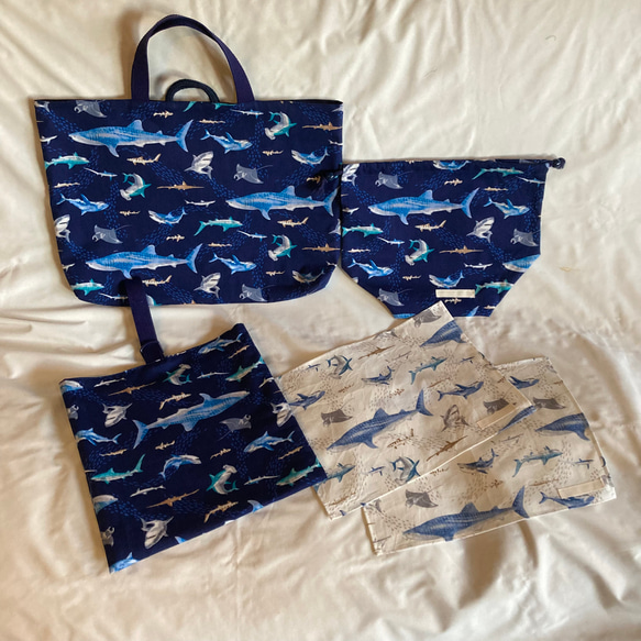 や様オーダー品】手提げ絵本袋上履き外履き入れランチョンマット体操着  