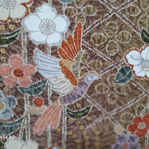 少しトール】ワンタッチ着物 くらわん着物 正絹小紋リメイク 花辻が花