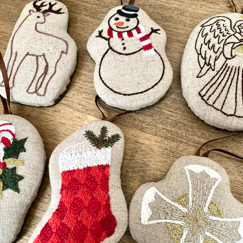 クリスマス⭐︎刺繍オーナメント 10個セット その他インテリア雑貨