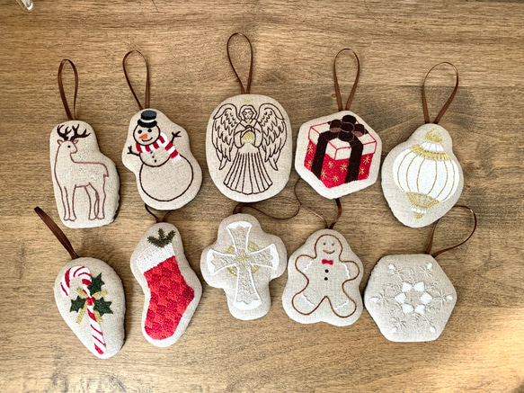 fermLiving クリスマス刺繍オーナメント 5個セット クリスマス⭐︎刺繍オーナメント 10個セット その他インテリア雑貨