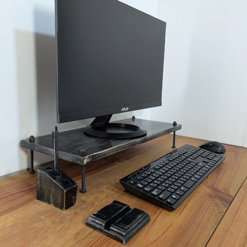 シャビーシック】PCモニタースタンド モニター台 デスクシェル