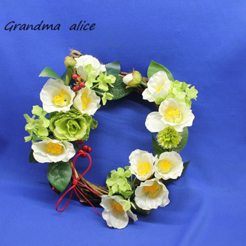 白椿のお正月リース＊ アートフラワー Grandma Alice 通販 18652199