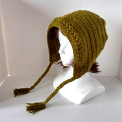 13ボンネットニット帽 ブラック 大人 ニット帽・ビーニー きみまる