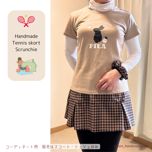 マークアンドロナ ゴルフ スカート スコート 日本製 ブラック 千鳥 Mサイズ MARK&LONA マークアンドロナ インナー付スカート パープル系