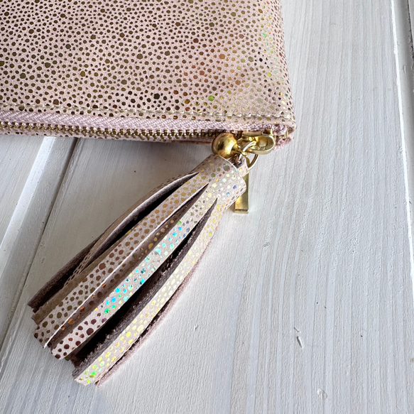 『2025年人気No,2オーロラシャンパンゴールド』軽くてコンパクトなL字ファスナー長財布『coronコロン』 5枚目の画像