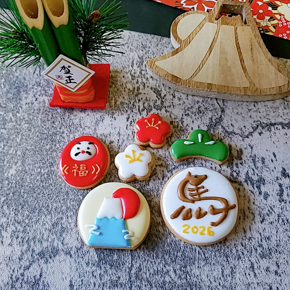 手軽に渡せるお正月アイシングクッキーセット クッキー CAN