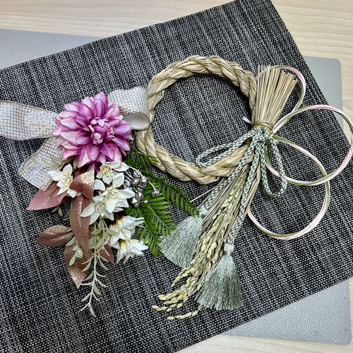 年内発送⭐︎2026お正月飾り⭐︎稲穂のしめ縄飾りとモダンアレンジ