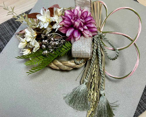 年内発送⭐︎2026お正月飾り⭐︎稲穂のしめ縄飾りとモダンアレンジ