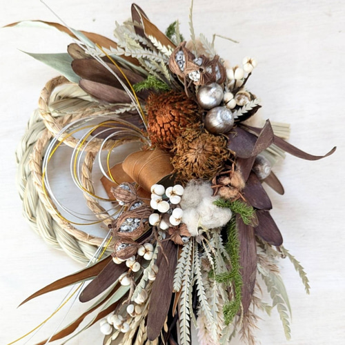 迎春2025フォルモーサ 正月飾り(ドライ) しめ縄・しめ飾り fu.wa.ran