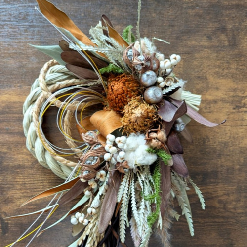 迎春2025フォルモーサ 正月飾り(ドライ) しめ縄・しめ飾り fu.wa.ran