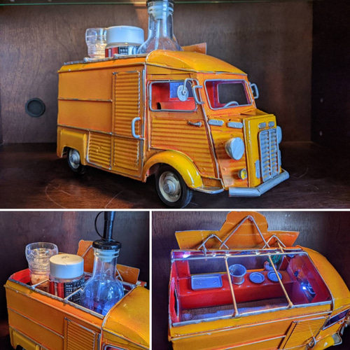 ピッザ屋さん仕様の調味料置き キッチンカー シトロエン Hバン リモコン立て ピッザ屋さん仕様の調味料置き キッチンカー シトロエン Hバン