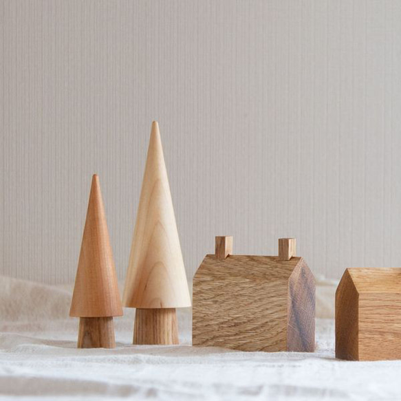 ろくろのツリー｜全６種類 木 オブジェ ナチュラル 無垢 北欧 韓国 インテリア 雑貨 木 置物 さんかく ツリー 8枚目の画像