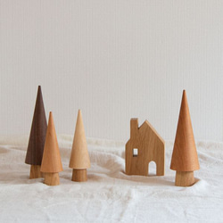 ろくろのツリー｜全６種類 木 オブジェ ナチュラル 無垢 北欧 韓国 インテリア 雑貨 木 置物 さんかく ツリー 5枚目の画像