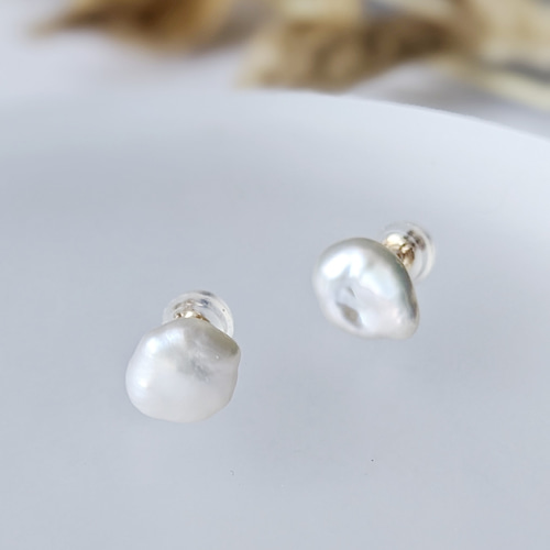 もろ様 リクエスト 4点 まとめ商品　淡水バロックパールピアス　シンプルピアス SALE】K10YG 淡水バロックパールピアス シンプルパールピアス