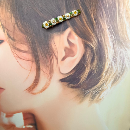 受注製作】フラワーヘアクリップ＊定番のお花シリーズ＊花編み
