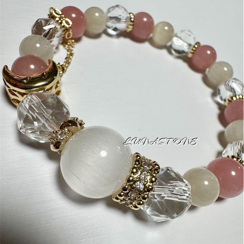 ホワイトサゲニティッククォーツ グァバクォーツ 水晶 デザインブレス 天然石 ホワイトサゲニティッククォーツ グァバクォーツ 水晶 デザインブレス