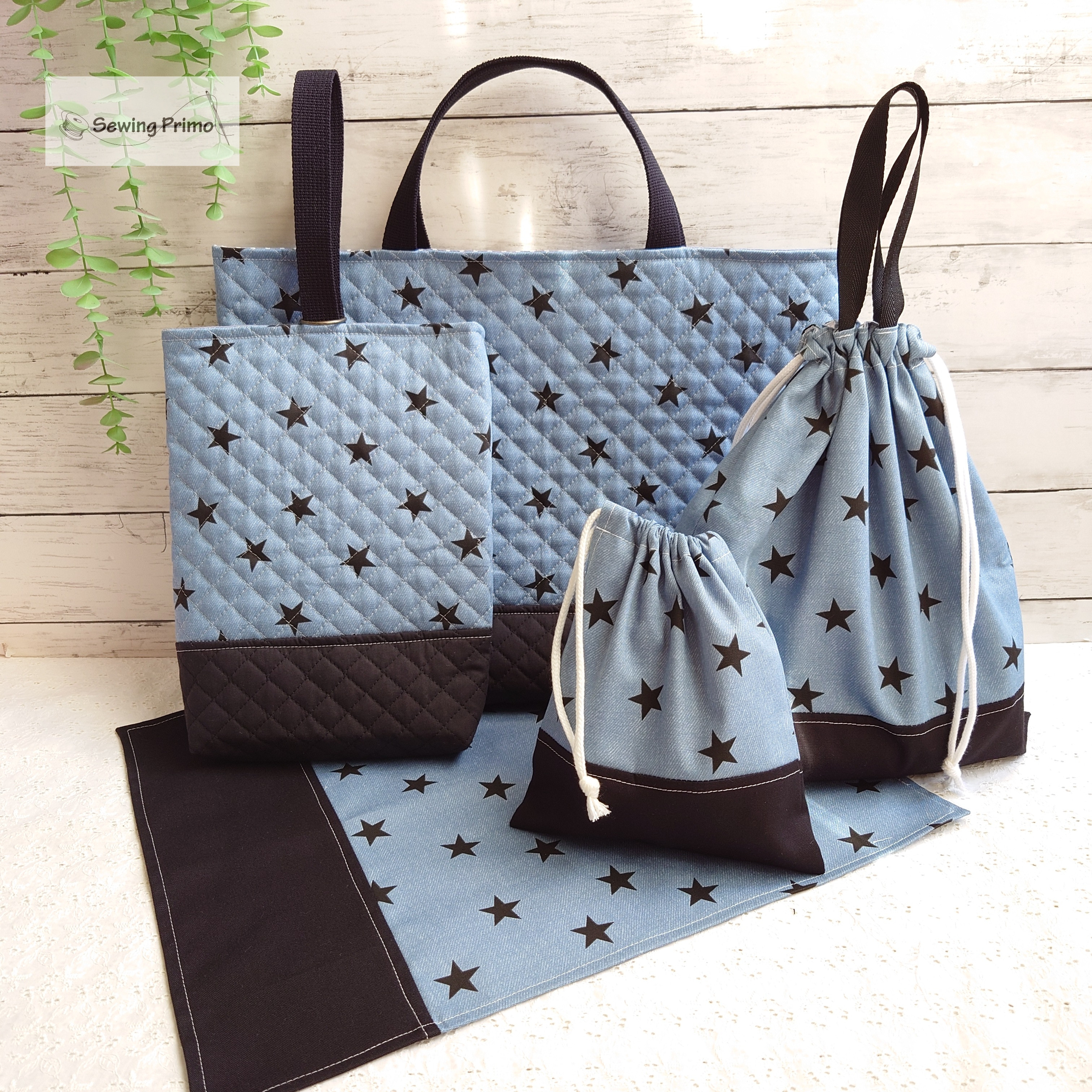 ランダムスター★入園入学5点セット/レッスンバッグ・上履き袋・体操着袋・給食袋・ランチョンマット