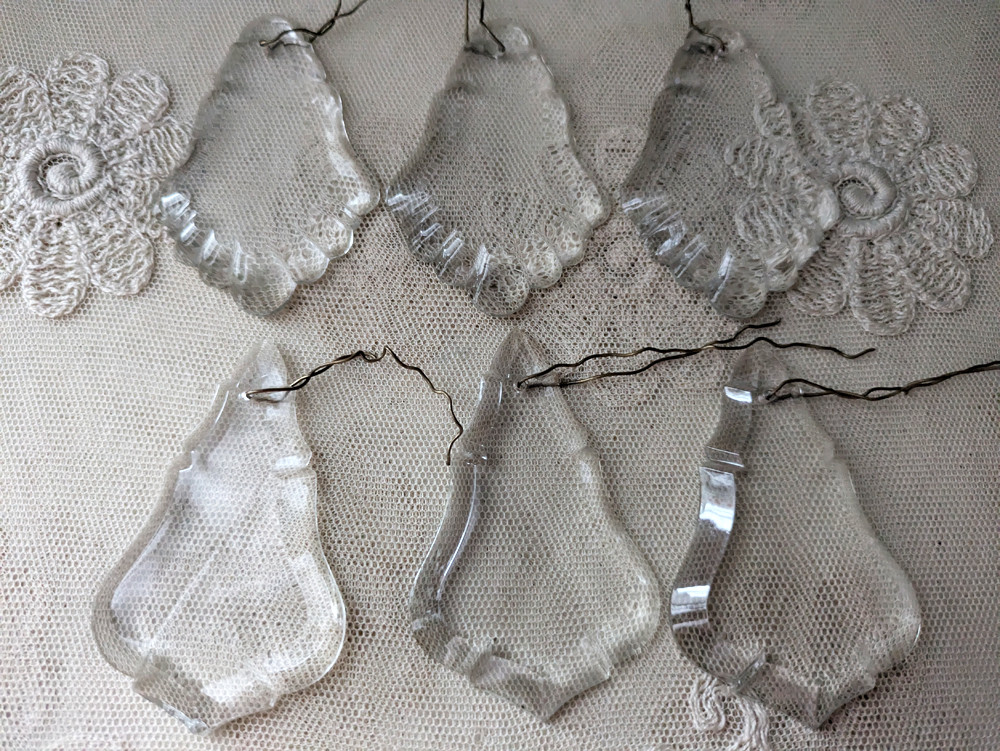 フランスアンティーク　シャンデリアパーツ 6個セット