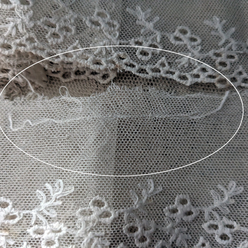 フランス　アンティーク　チュールレース フランスアンティーク チュール刺繍レース 49cm2本セット レース