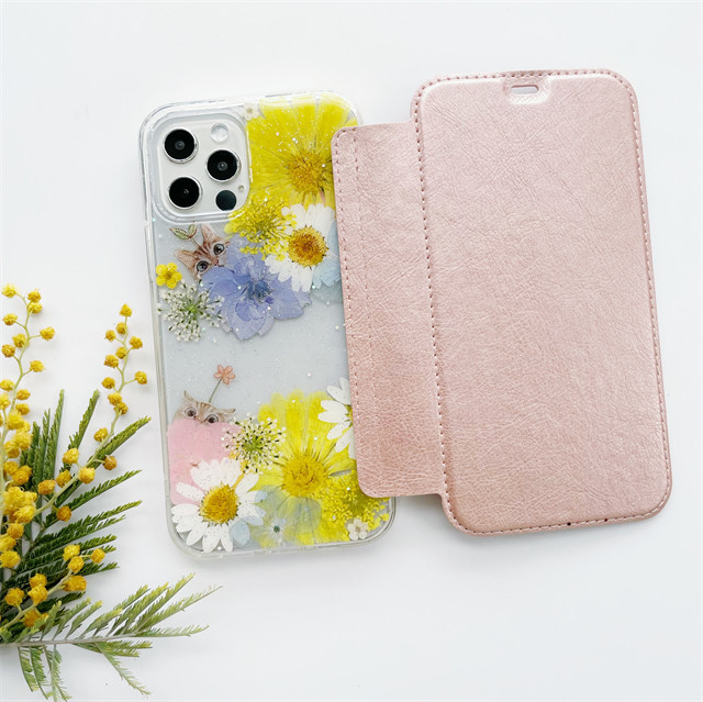 癒し猫 iPhone17Pro/17ProMax/16e/GalaxyS26 押し花ケース 手帳型ケース
