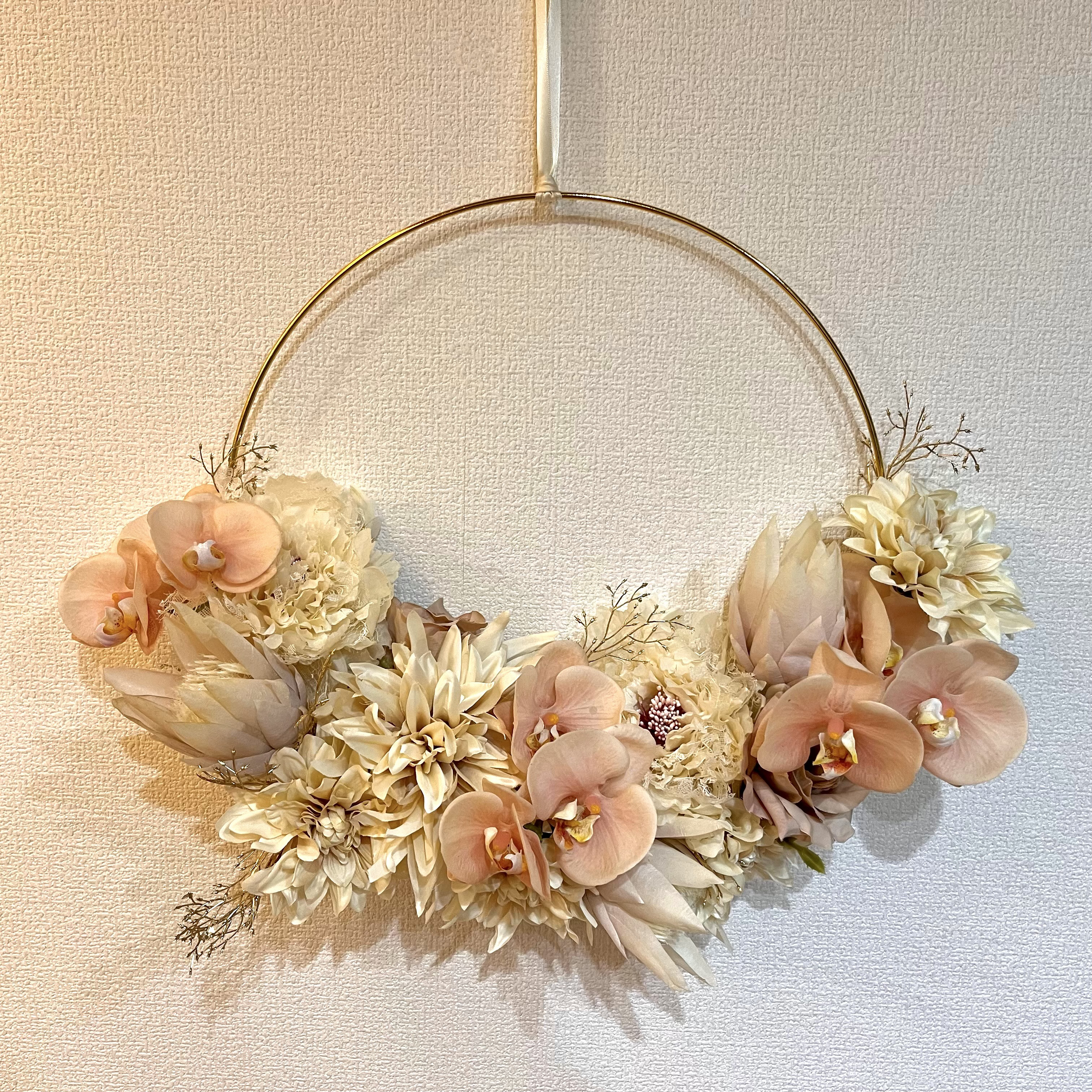♦︎送料無料♦︎ フープブーケ　ブートニア付き　インテリアにも♪