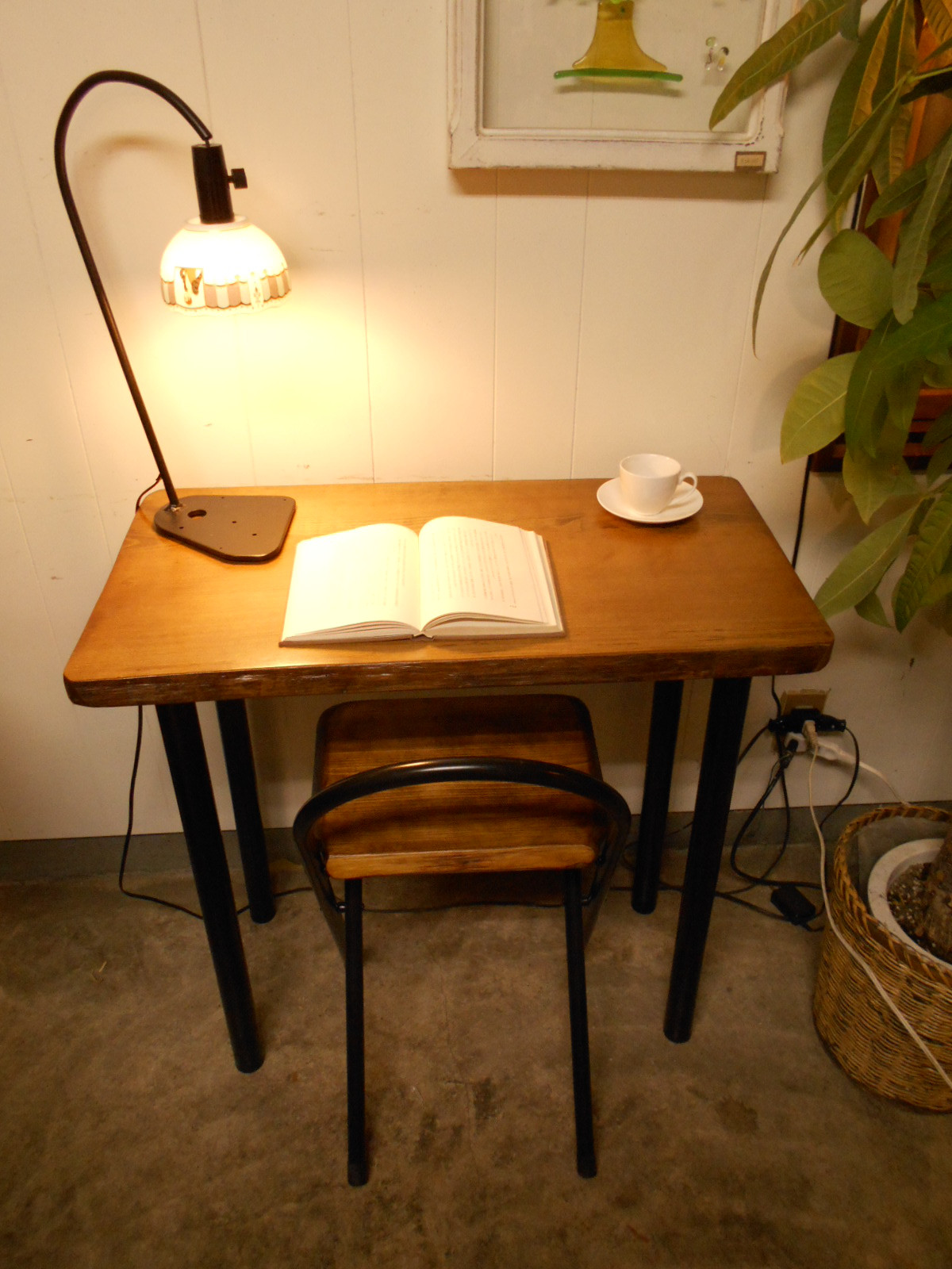 ひのきアイアンテーブル・イスセット06-06-2