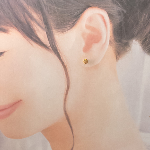 エチオピア産 オパール ピアス 一粒 クラウン ＊petal＊ Silver925 K18GP sv020 5枚目の画像