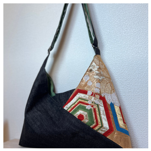 帯リメイク あずまショルダーバッグ 一点ものです ボディバッグ