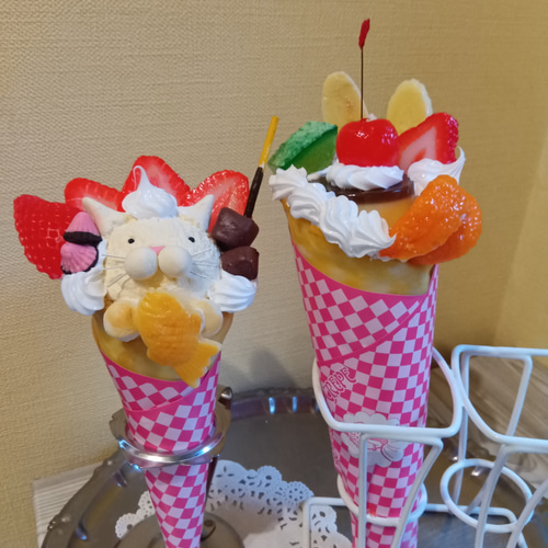 食品サンプル フルーツサンデー&ストロベリー&アイスクレープセット