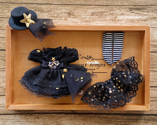 JANAYA ハンドメイド オビツ11服 黒色レースワンピース 4点