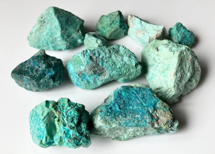 ペルー産　ナチュラル クリソコラ原石　10個　Peruvian Chrysocolla 10pcs set