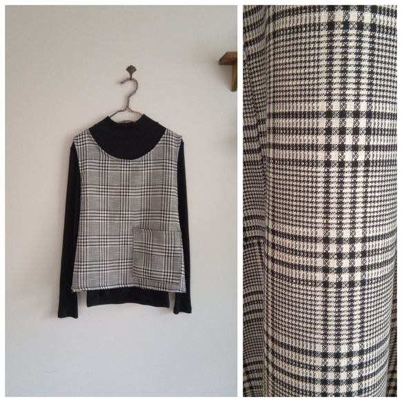 ファンシークロスグレンチェックベスト 1枚目の画像