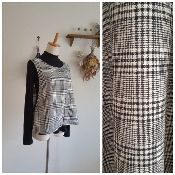 ファンシークロスグレンチェックベスト 2枚目の画像