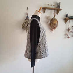 ファンシークロスグレンチェックベスト 3枚目の画像